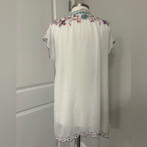 Johnny Was Women's Hayden Tunic In White Multi Colored Embroidery Size Large - Picture 3 of 10